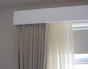 Painted Box Cornice with Drapes and Sheers